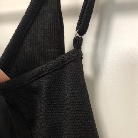 Black Button Front Mini Dress - Picture 3 of 5